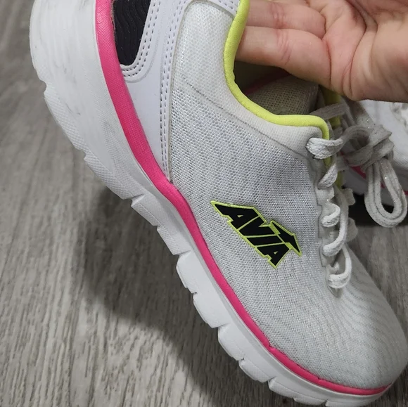 Avia Women's White and Neon Pink Athletic Shoes Size 9 - Picture 4 of 6